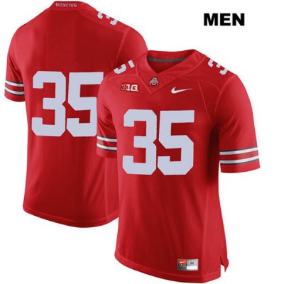 Men's NCAA Ohio State Buckeyes Luke Donovan #35 College Stitched No Name Authentic Nike Red Football Jersey DC20J37CX